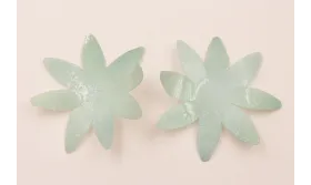 Flor de 90mm verde Rugoso / Cuentas y Lentejuelas