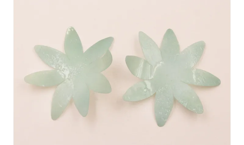 Flor de 90mm verde Rugoso / Cuentas y Lentejuelas