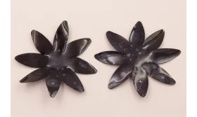 Flor de 90mm Negro Borroso / Cuentas y Lentejuelas