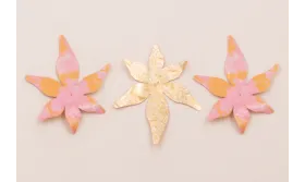 Flor Fugaz de 67*50mm Oro y Rosa / Cuentas y Lentejuelas