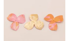 Trébol Oro y Rosa 35mm / Cuentas y Lentejuelas