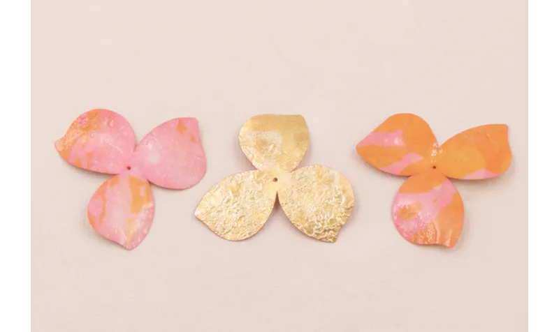 Trébol Oro y Rosa 35mm / Cuentas y Lentejuelas