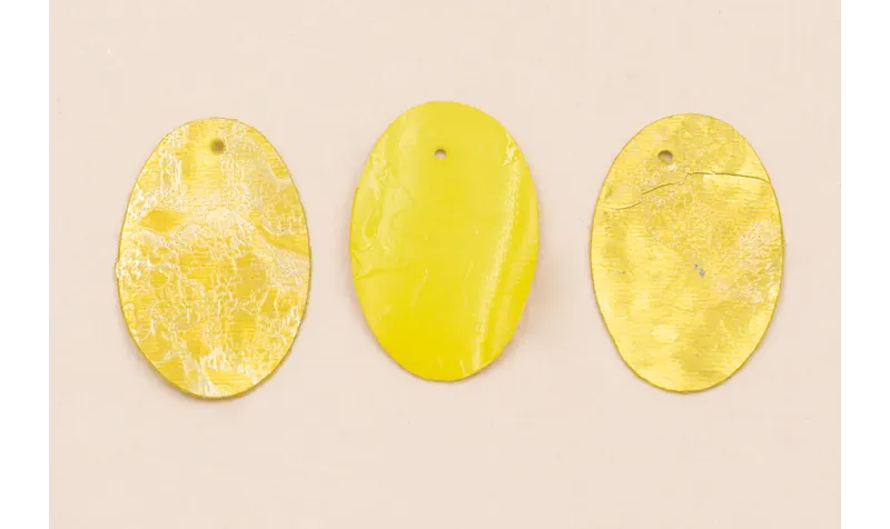 Ovalo 26*16 Amarillo y Metal