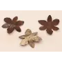Flor 6 pétalos 55mm diámetro Marrón y Metal / Cuentas y Lentejuelas