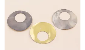 Disco Donut 55mm y 18mm int Morado y Metal / Cuentas y Lentejuelas