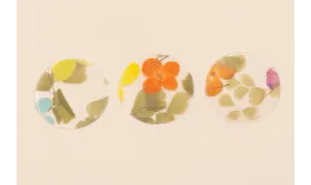 Lentejuela Disco 28mm con Flor Natural Mezcla / Cuentas y Lentejuelas