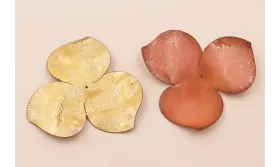 Lentejuela Trebol 3 Hojas de 60 Rosa Vintage y Oro / Cuentas y Lentejuelas