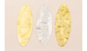 Lentejuela Ovalo 80*26 Oro y Plata con Textura / Cuentas y Lentejuelas