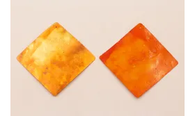 Lentejuela Cuadrado de 50mm Naranja Opaco Textura / Cuentas y Lentejuelas