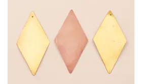 Lentejuela Rombo 5*25mm Oro y Rosa Vintage / Cuentas y Lentejuelas