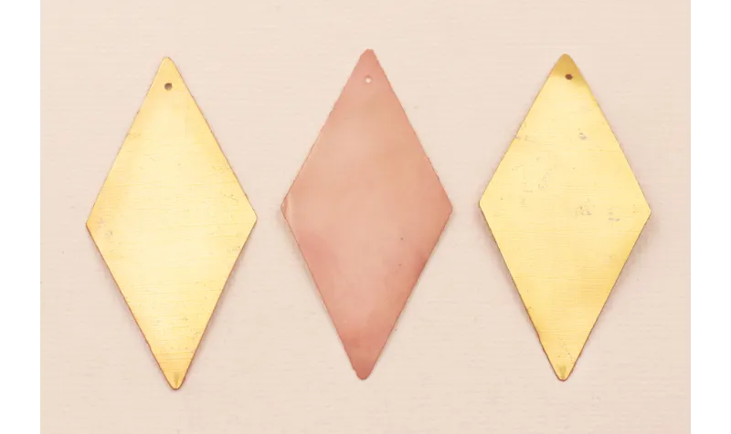 Lentejuela Rombo 5*25mm Oro y Rosa Vintage / Cuentas y Lentejuelas