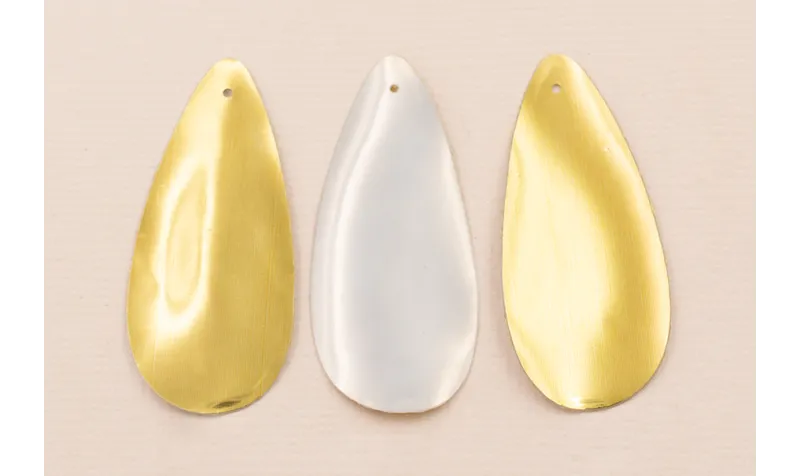 Lentejuela Pétalo 42*18mm Oro y Gris / Cuentas y Lentejuelas