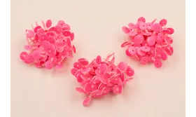 Semi Bola de 45mm de Lentejuelas Fuxia / Cuentas y Lentejuelas