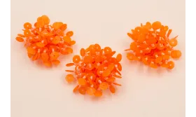 Semi Bola de 45mm de Lentejuelas Naranja / Cuentas y Lentejuelas