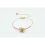 Pulsera rigida flor esmaltada blanca y alfiler bol