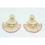 Pendientes geometricos tubos oro,coral rosa