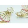 Pendientes geometricos tubos oro,coral rosa