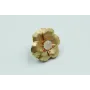 Anillo flor grande 3 capas y cristal blanco opal.