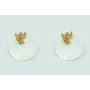 Pendientes disco nacar 12x10mm y perno trio maripo