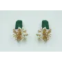 Pendientes perno martilleado verde mate con coral 