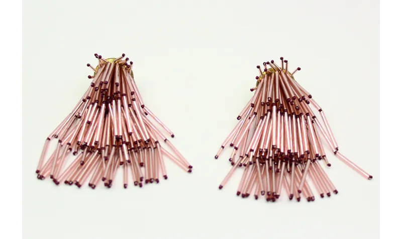 Pendientes cascada de tubos de cristal en tono cob