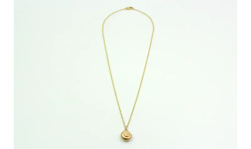 Solitario de cadena de eslabón pequeño oro mate y 