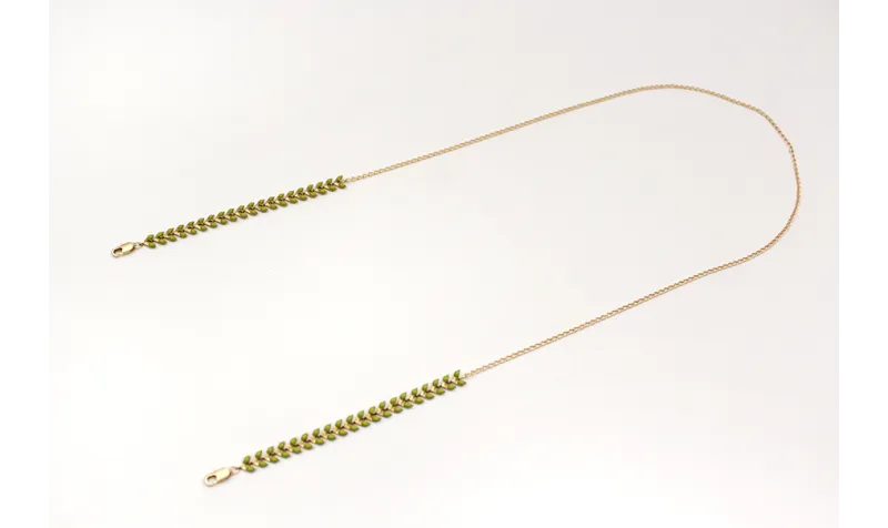 Cuelga mascarilla de cadena de petalos esmaltada v