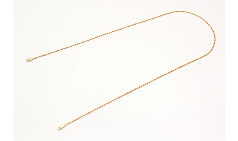 Cuelga mascarilla cadena con miyuki mostaza. Largo