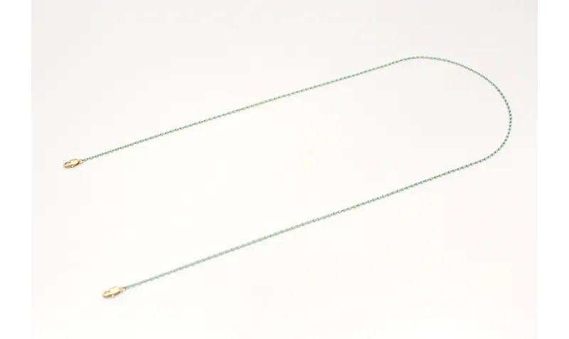 Cuelga mascarilla cadena con miyuki menta. Largo 6