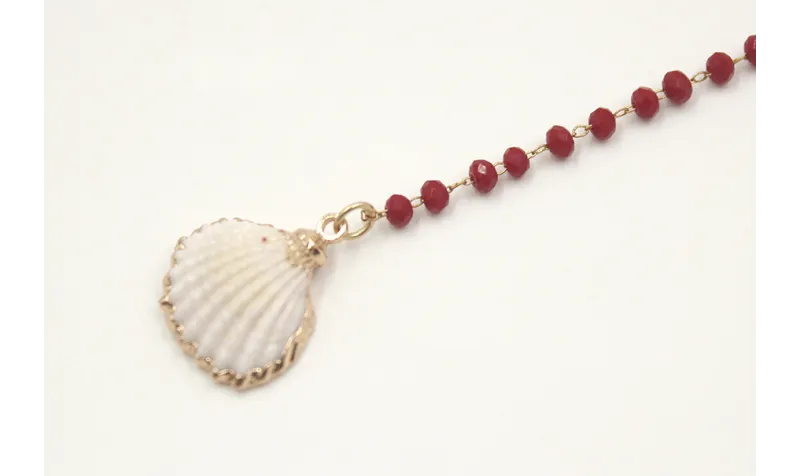 Pulsera cadena facetadas granates remateda con con