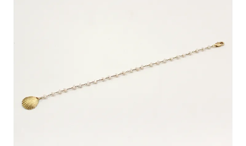 Pulsera cadena corazones crsital rematada con conc