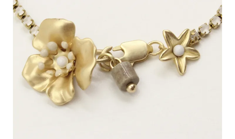 Pulsera cadena de strass color cristal opal con fl