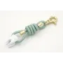 Llavero cordón goma verde menta con muela blanca y