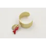 Anillo base labrada dorada mate con rama de coral 