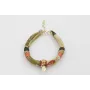 Pulsera seda natural mostaza y lazo tubo kimono ve
