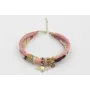 Pulsera seda natural salmón y lazo tubo kimono gra