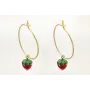 Pendientes de aro de 20mm con colgantes de fresas 
