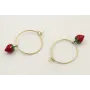 Pendientes de aro de 20mm con colgantes de fresas 