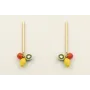 Pendientes perno palo dorado mate con limones, nar