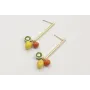 Pendientes perno palo dorado mate con limones, nar