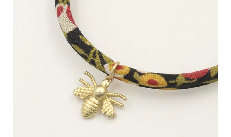 Pulsera regulable de cinta liberty en tonos marron