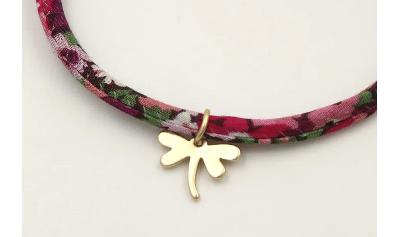 Pulsera regulable de cinta liberty en tonos morado