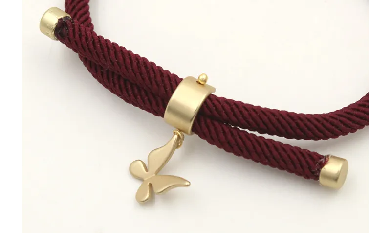 Pulsera regulable de cordón trenzado retorcido col