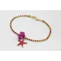 Pulsera cadena de strass naranja, rosa, fucsia con