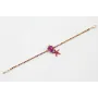 Pulsera cadena de strass naranja, rosa, fucsia con