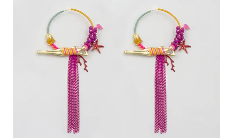 Pendientes aro dorado mate grande con miyuki mosta