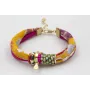PULSERA SEDA NATURAL FUCSIA Y LAZO TUBO KIMONO AMA
