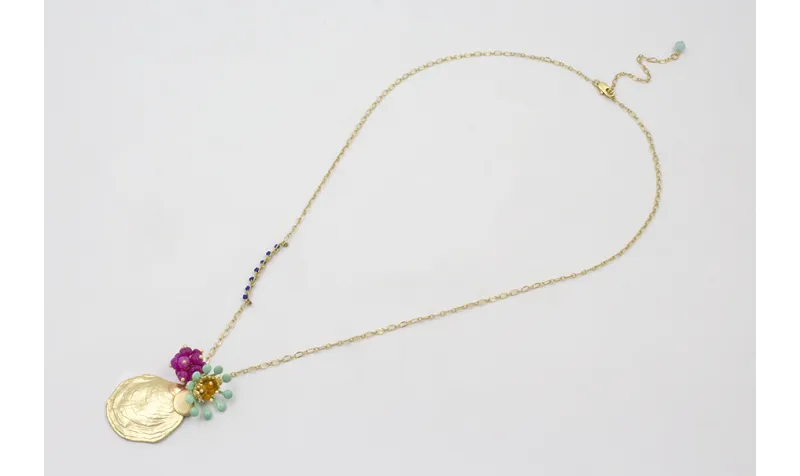 Collar cadena eslabón ovalado doarado mate cosido 