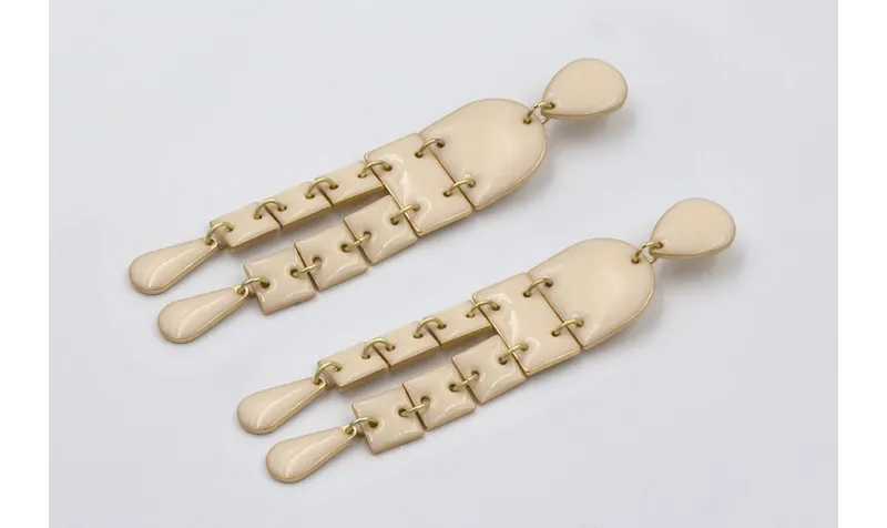 Pendientes perno gota, colgantes semi ovalo, cuadr