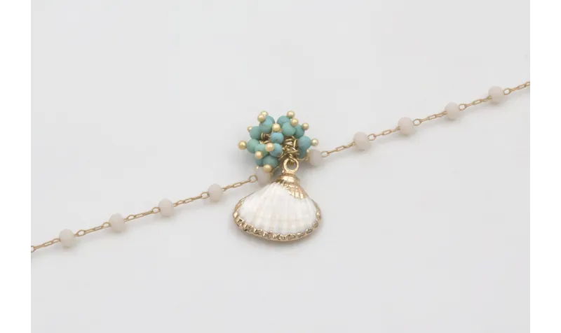 Pulsera cadena facetadas opal con burruño de bolas